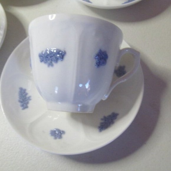 Adderley's CHELSEA Teacup Set Saucer BLUE Purple Tea cups Victorian Antique - Picture 4 of 5